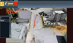 Ft. Pickett MOUT Site for use in Camber Corporation's Looking GLASS training, simulation, and asset protection tool. Real time screenshot.
